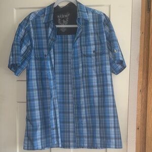 Kuhl Men's Casual Blue Plaid Shirt